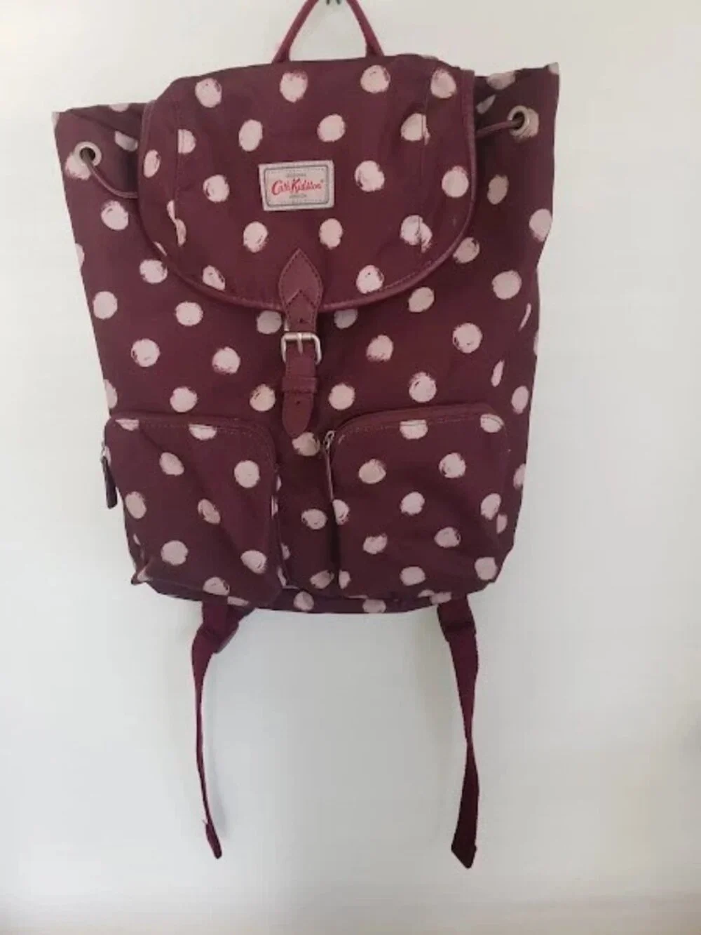 Cath Kidston Smudge Spot Duffle/Rucksack Backpack in a Burgundy/Plum Color